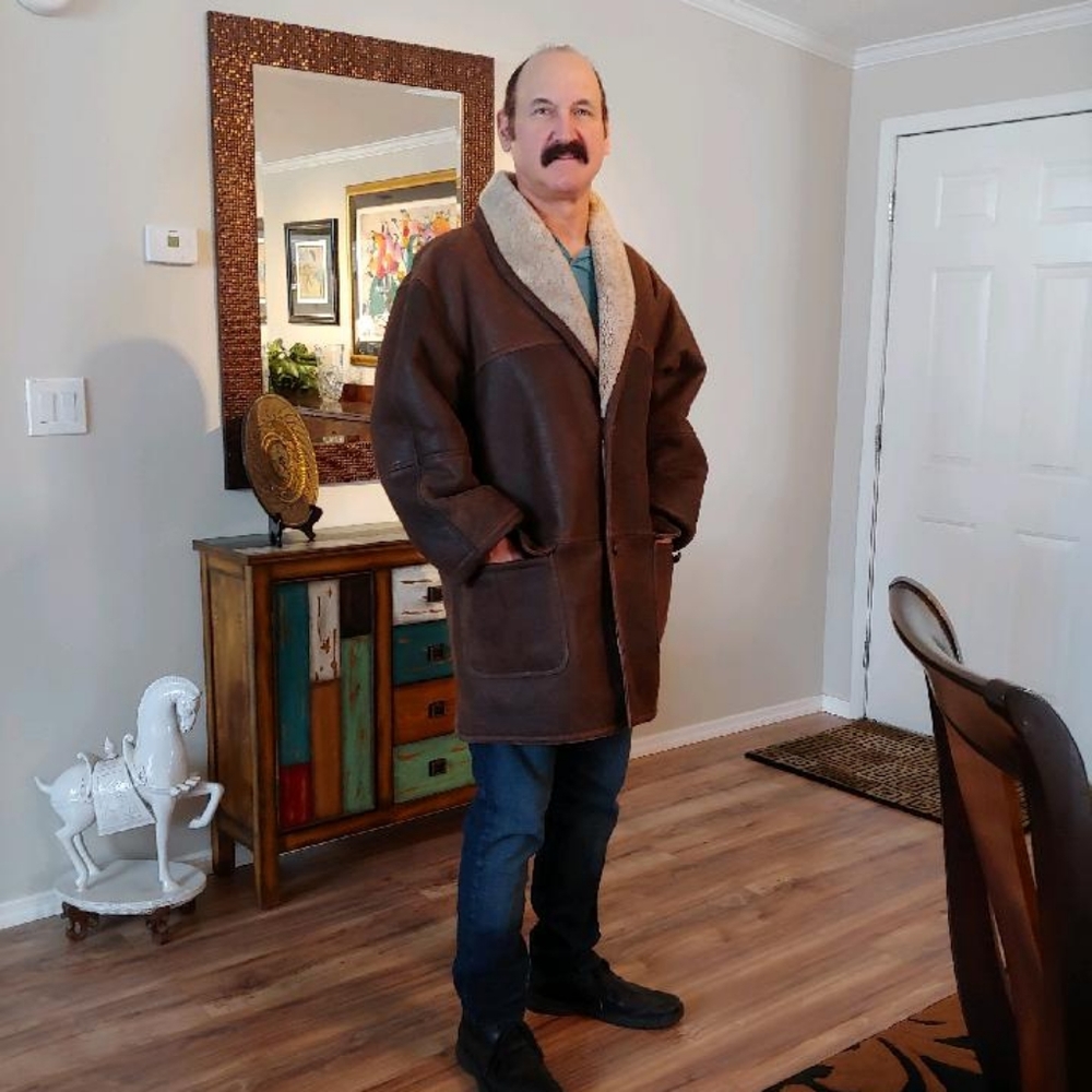 Shearling men's coat